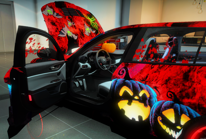 Halloween Alfa Romeo Giulia Touring Abflug